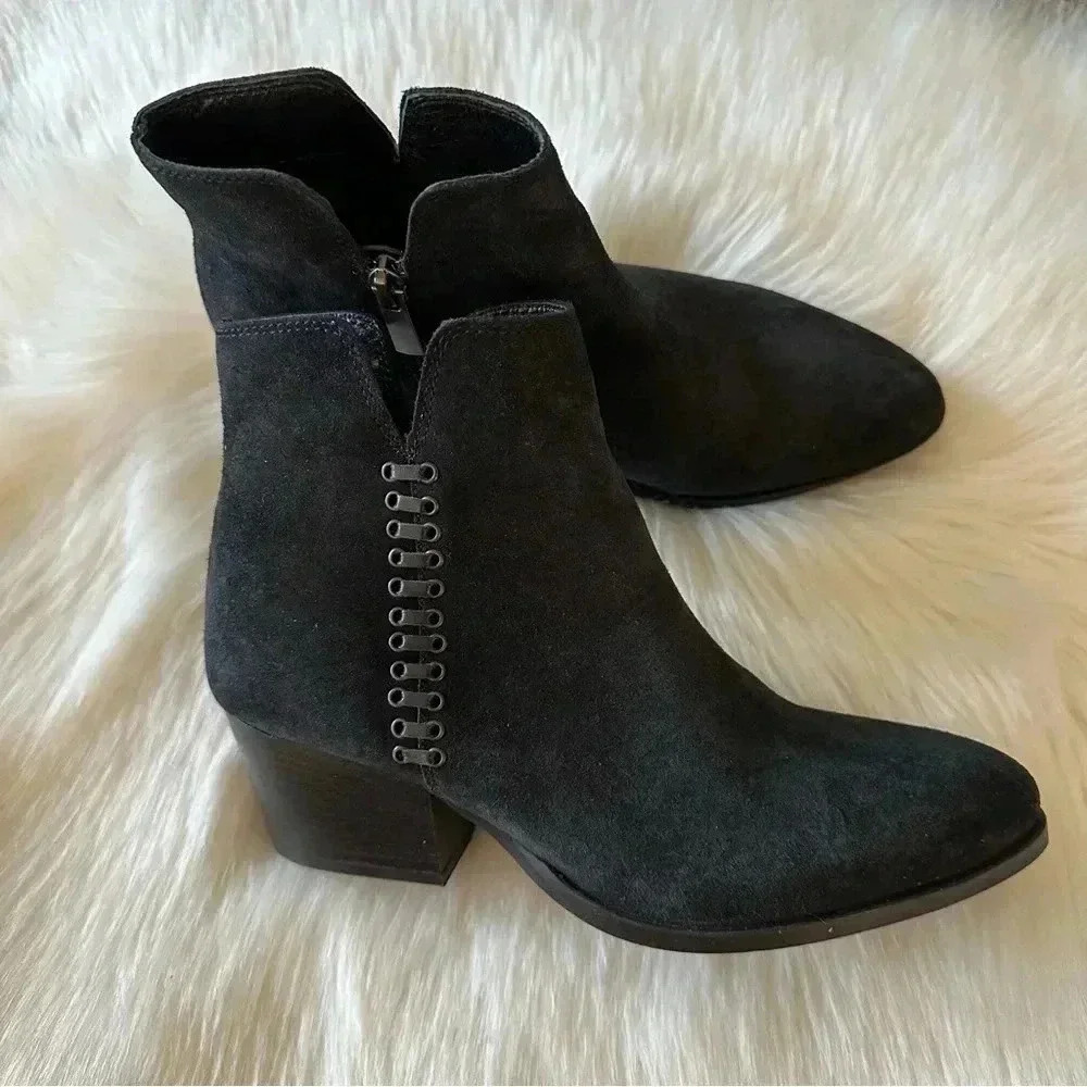 New Charly Amar Suede Leather Ankle Boots Sz 8 - Picture 4 of 9